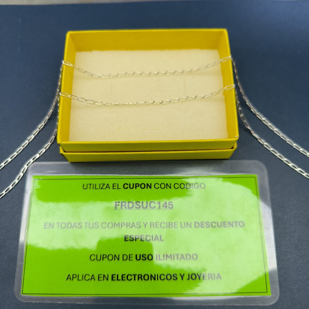 CADENA TEJIDO ESLABONES PLATA .925 60 CM 3 GR (NUEVO)