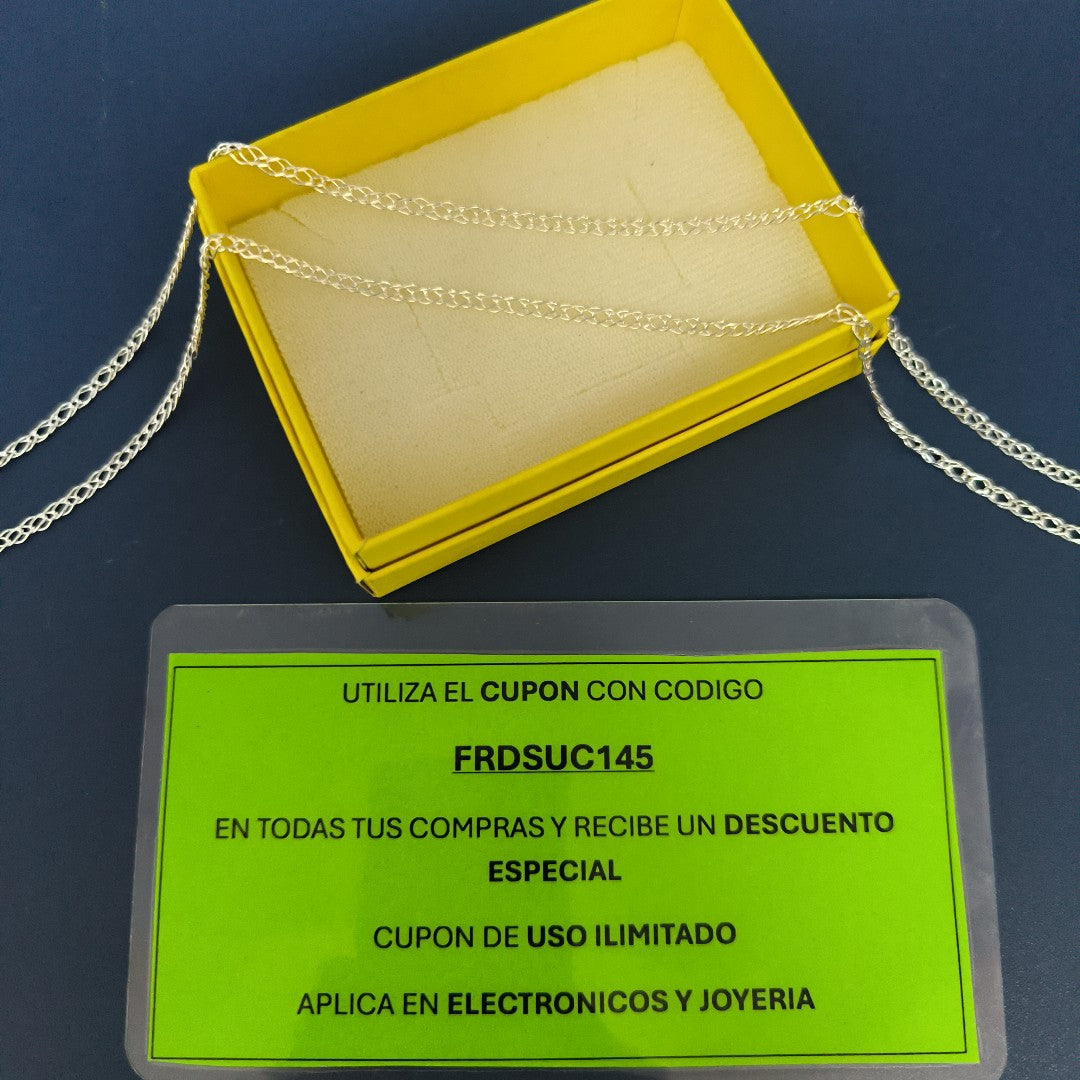 CADENA TEJIDO ESLABONES PLATA .925 55 CM 3.8 GR (NUEVO)