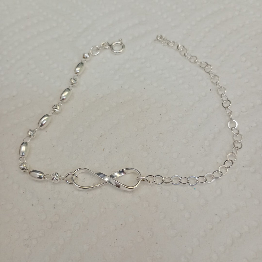 PULSERA TEJIDO INFINITO PLATA .925 18 CM 2.3 GR (NUEVO)