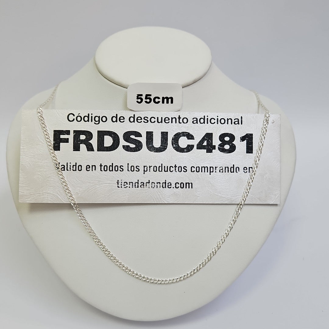 CADENA TEJIDO ESLABONES PLATA .925 55 CM 3.9 GR (NUEVO)
