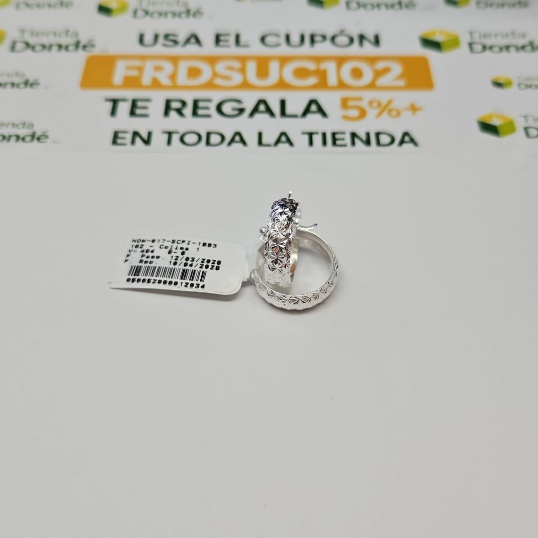 PAR ARRACADAS FACETADAS PLATA .925 3.4 GR (NUEVO)