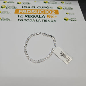 PULSERA TEJIDO BARBADA PLATA .925 16 CM 4.2 GR (NUEVO)