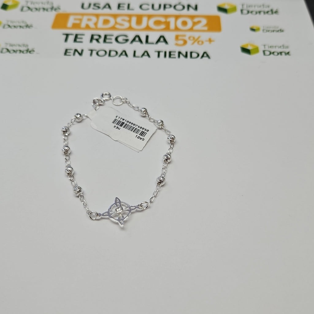 PULSERA TEJIDO ESPECIAL PLATA .925 18 CM 2.9 GR (NUEVO)