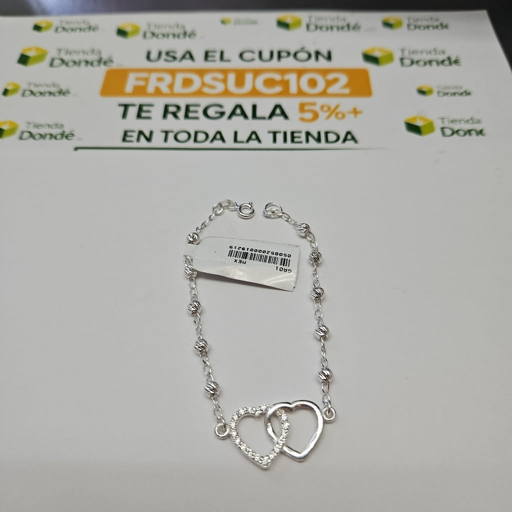 PULSERA TEJIDO TEJIDO ESPECIAL PLATA .925 18 CM 3.9 GR (NUEVO)