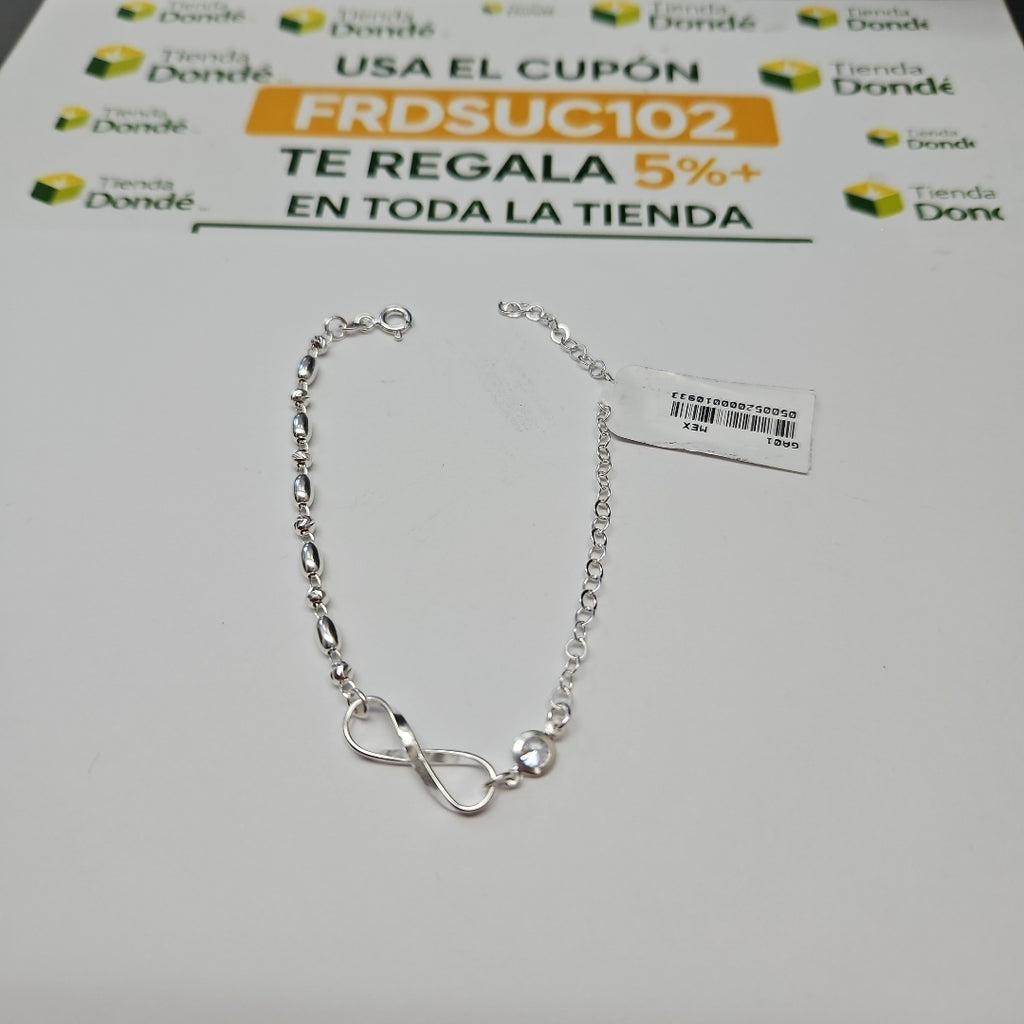 PULSERA TEJIDO ESPECIAL PLATA .925 18 CM 2.6 GR (NUEVO)