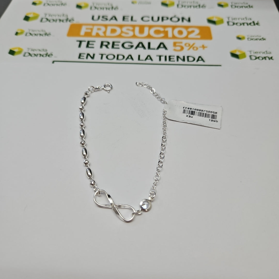 PULSERA TEJIDO ESPECIAL PLATA .925 18 CM 2.6 GR (NUEVO)
