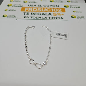 PULSERA TEJIDO ESPECIAL PLATA .925 18 CM 2.6 GR (NUEVO)