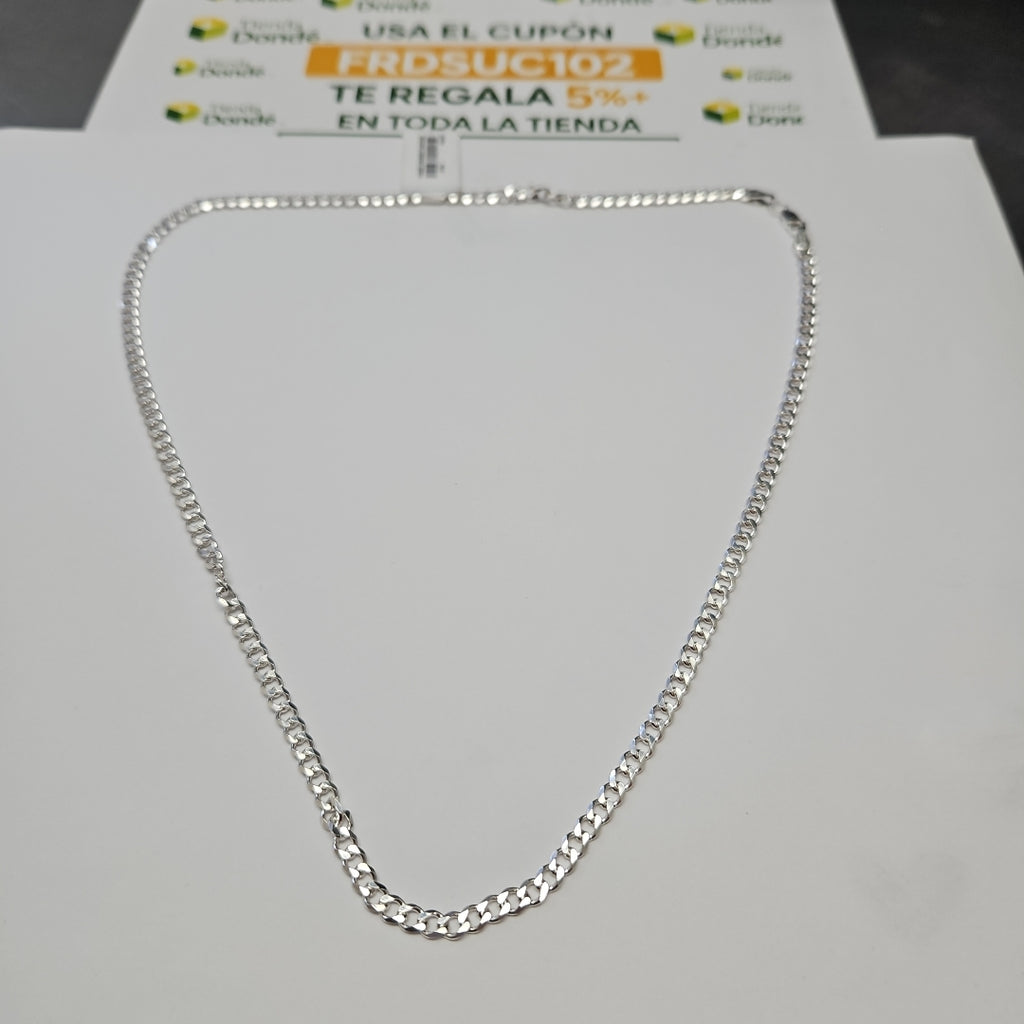 CADENA TEJIDO BARBADO PLATA .925 55 CM 12.9 GR (NUEVO)