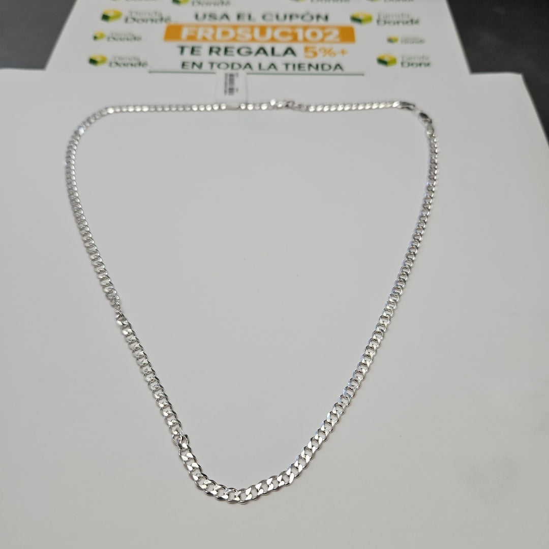 CADENA TEJIDO BARBADO PLATA .925 55 CM 12.9 GR (NUEVO)