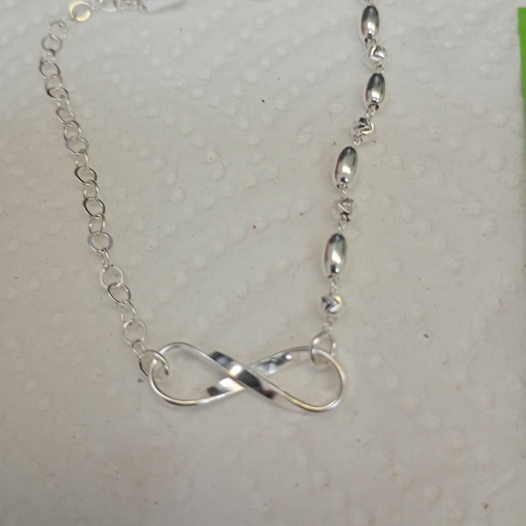 PULSERA TEJIDO INFINITO PLATA .925 18 CM 2.3 GR (NUEVO)