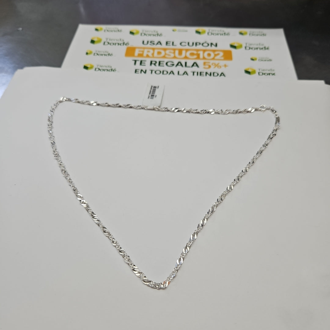 CADENA TEJIDO MEDIO TORZAL PLATA .925 55 CM 6.2 GR (NUEVO)