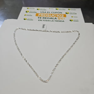CADENA TEJIDO MEDIO TORZAL PLATA .925 55 CM 6.2 GR (NUEVO)