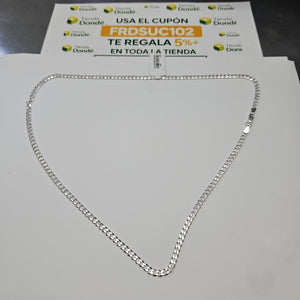 CADENA TEJIDO BARBADO PLATA .925 60 CM 14 GR (NUEVO)