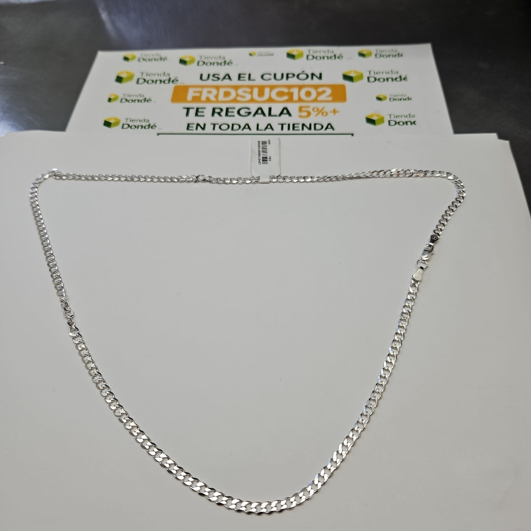 CADENA TEJIDO BARBADO PLATA .925 60 CM 12.8 GR (NUEVO)
