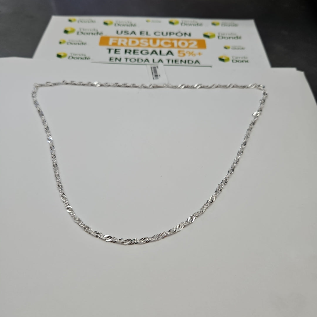 CADENA TEJIDO MEDIO TORZAL PLATA .925 55 CM 5.8 GR (NUEVO)