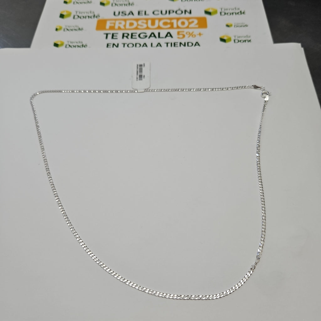 CADENA TEJIDO BARBADO PLATA .925 55 CM 5 GR (NUEVO)