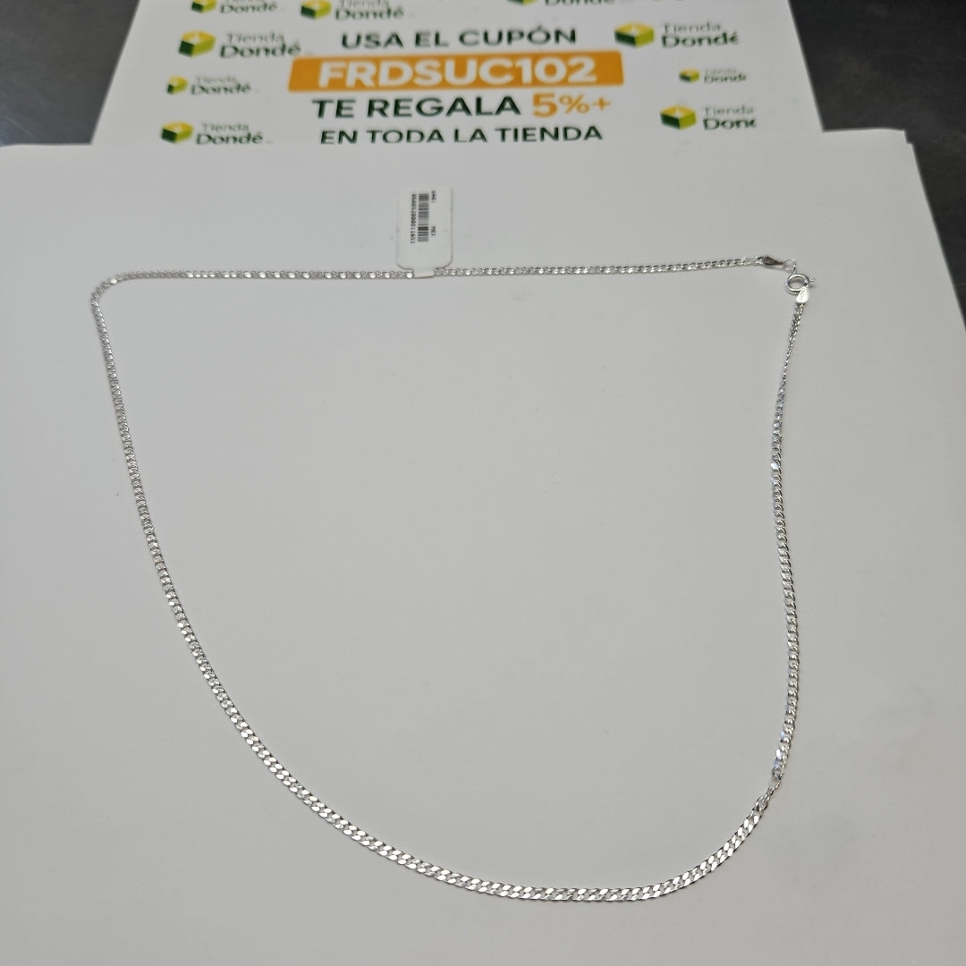 CADENA TEJIDO BARBADO PLATA .925 55 CM 5 GR (NUEVO)