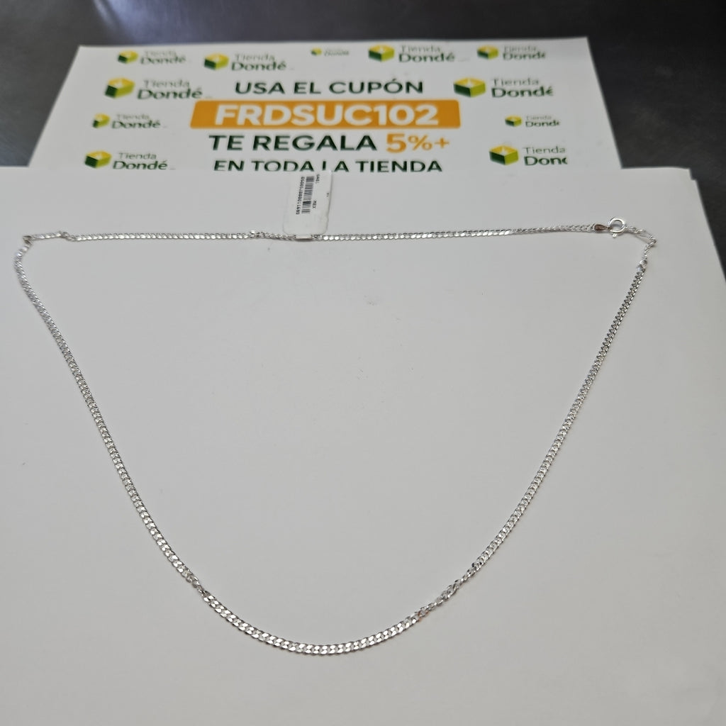 CADENA TEJIDO BARBADO PLATA .925 55 CM 5.3 GR (NUEVO)