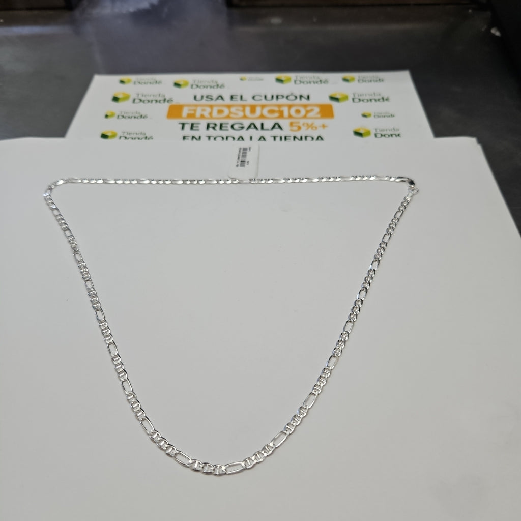 CADENA TEJIDO MARINERO PLATA .925 55 CM 8 GR (NUEVO)