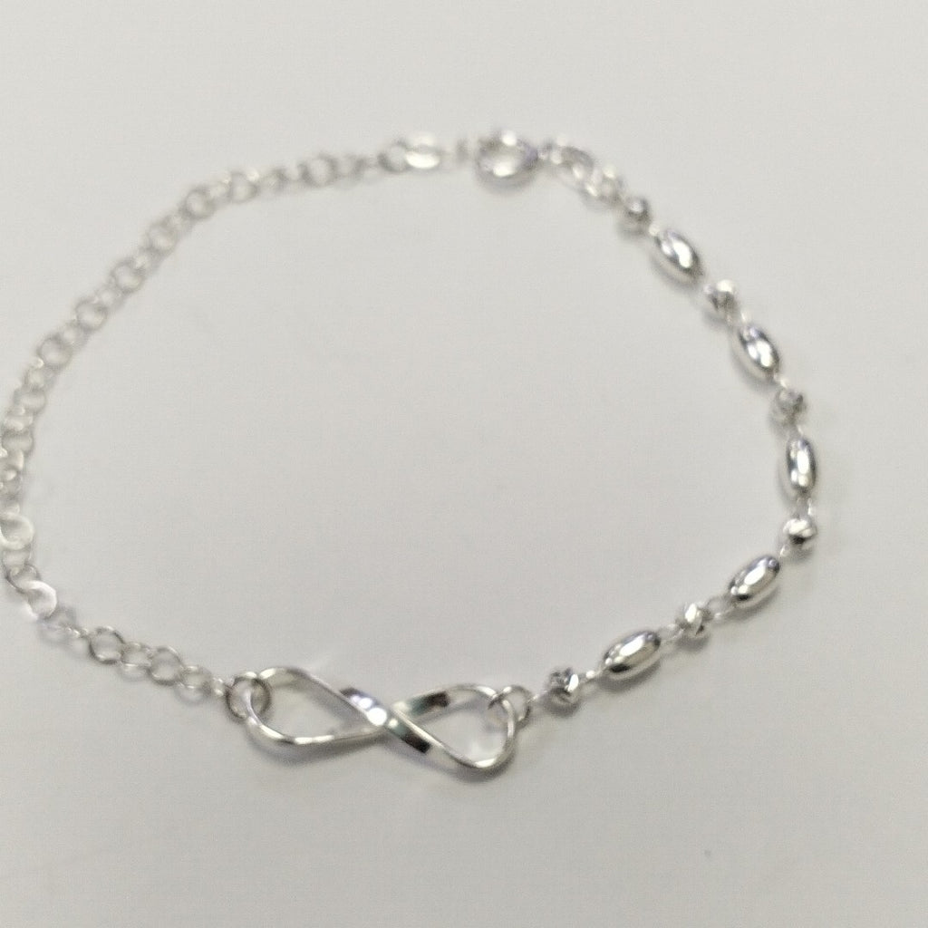 PULSERA TEJIDO INFINITO PLATA .925 18 CM 2.4 GR (NUEVO)