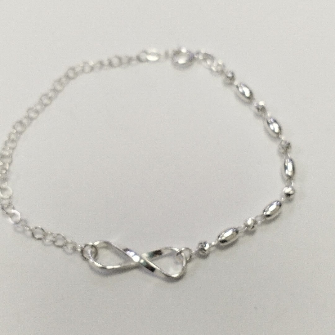 PULSERA TEJIDO INFINITO PLATA .925 18 CM 2.4 GR (NUEVO)