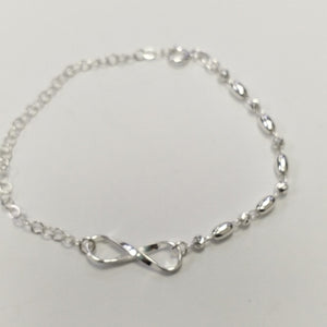 PULSERA TEJIDO INFINITO PLATA .925 18 CM 2.4 GR (NUEVO)