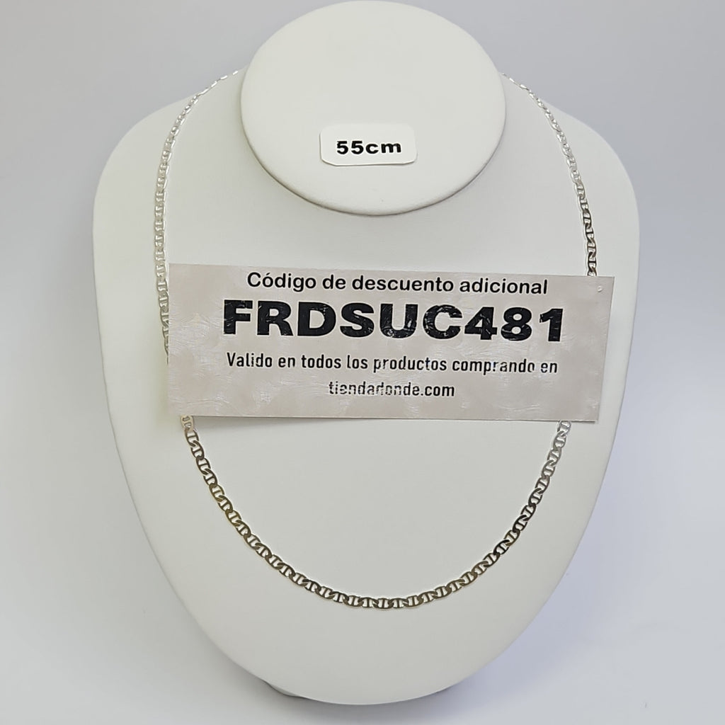 CADENA TEJIDO GUCHI PLATA .925 55 CM 12.8 GR (NUEVO)