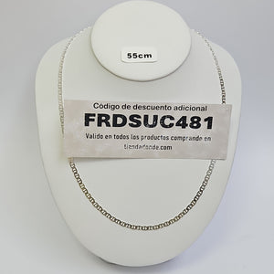 CADENA TEJIDO GUCHI PLATA .925 55 CM 12.8 GR (NUEVO)