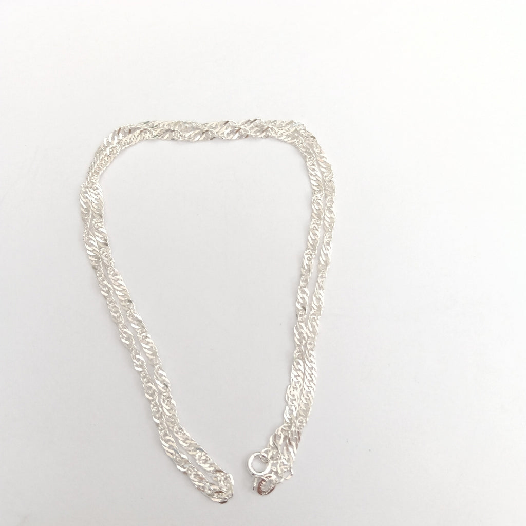 CADENA TEJIDO MEDIO TORZAL PLATA .925 55 CM 6.4 GR (NUEVO)