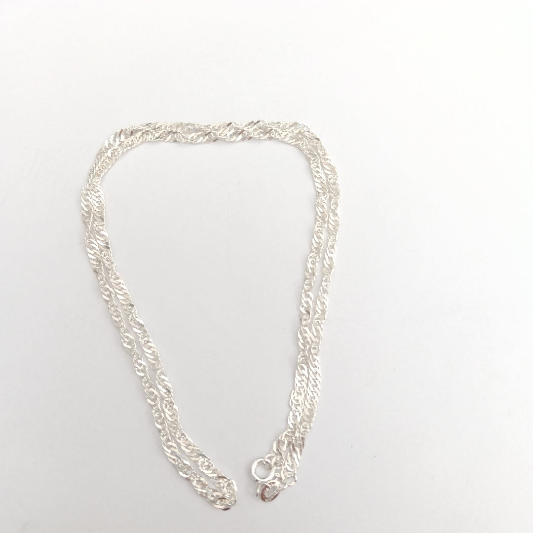 CADENA TEJIDO MEDIO TORZAL PLATA .925 55 CM 6.4 GR (NUEVO)