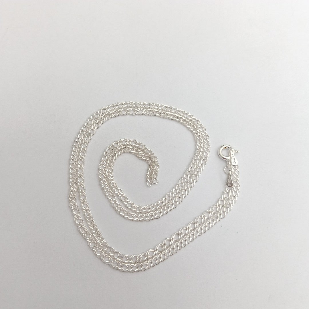 CADENA TEJIDO ESLABONES PLATA .925 55 CM 4.1 GR (NUEVO)