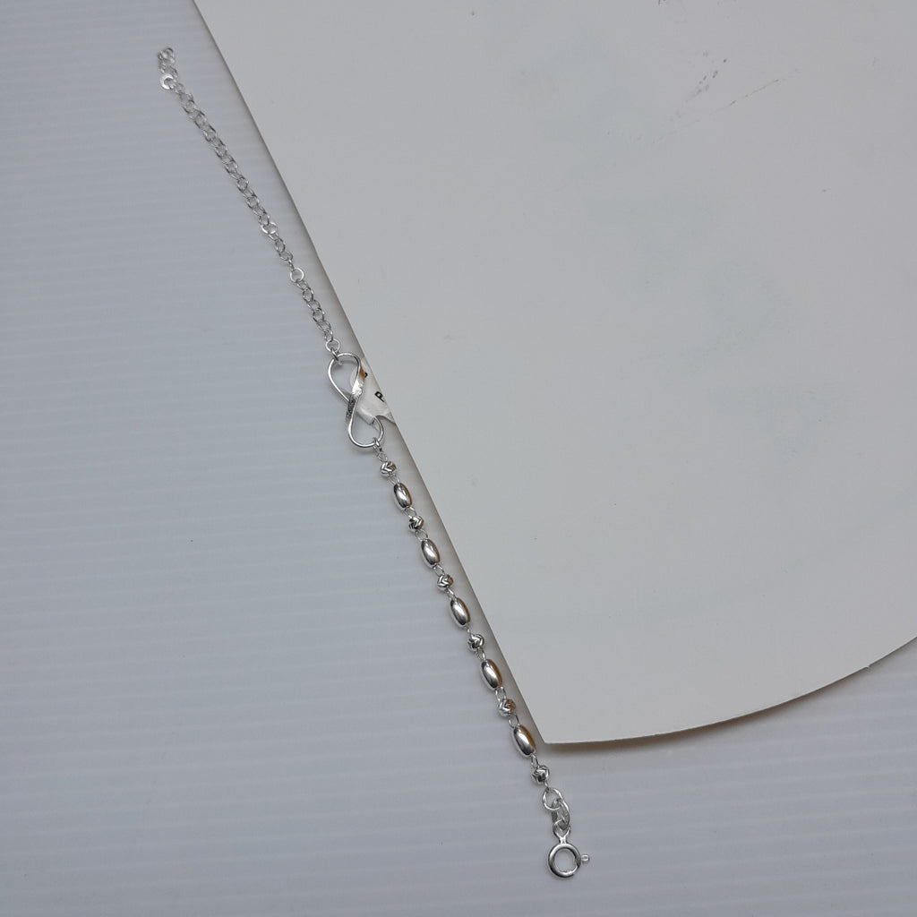 PULSERA TEJIDO INFINITO PLATA .925 18 CM 2.4 GR (NUEVO)