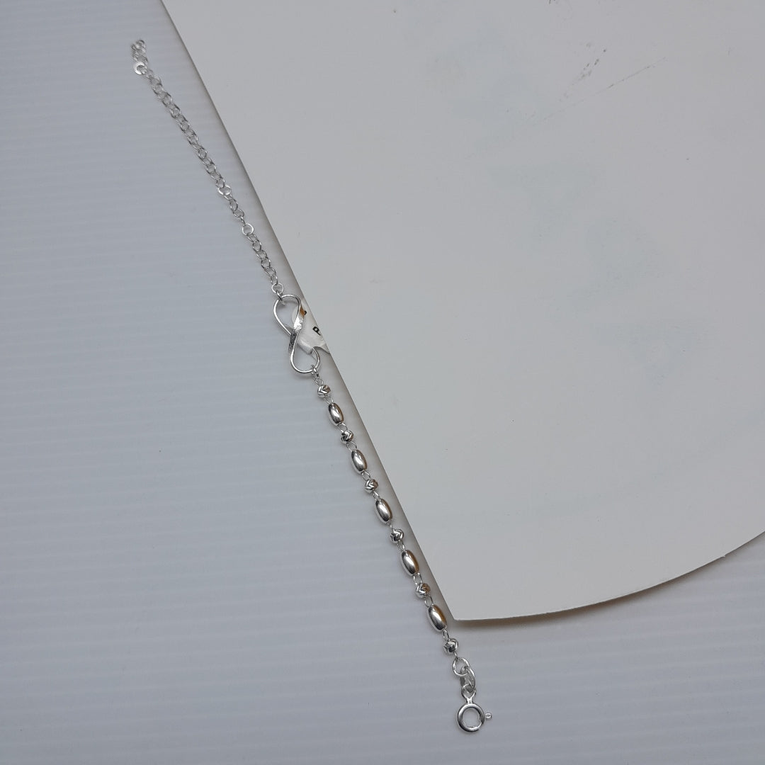 PULSERA TEJIDO INFINITO PLATA .925 18 CM 2.4 GR (NUEVO)