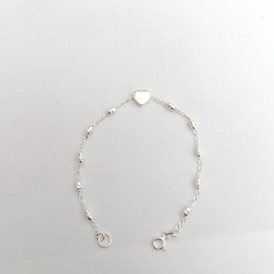 PULSERA TEJIDO CORAZON PLATA .925 18 CM 3.2 GR (NUEVO)