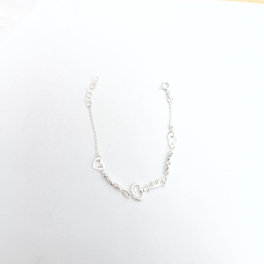 PULSERA TEJIDO LLAVE PLATA .925 18 CM 2.3 GR (NUEVO)