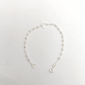 PULSERA TEJIDO CORAZON PLATA .925 18 CM 2 GR (NUEVO)