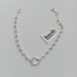 PULSERA TEJIDO CORAZON PLATA .925 18 CM 2 GR (NUEVO)