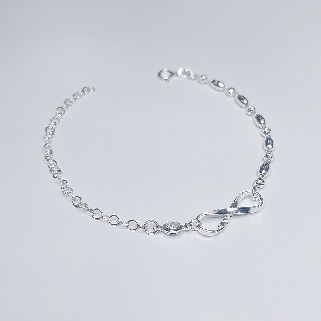 PULSERA TEJIDO ESPECIAL PLATA .925 18 CM 2.6 GR (NUEVO)