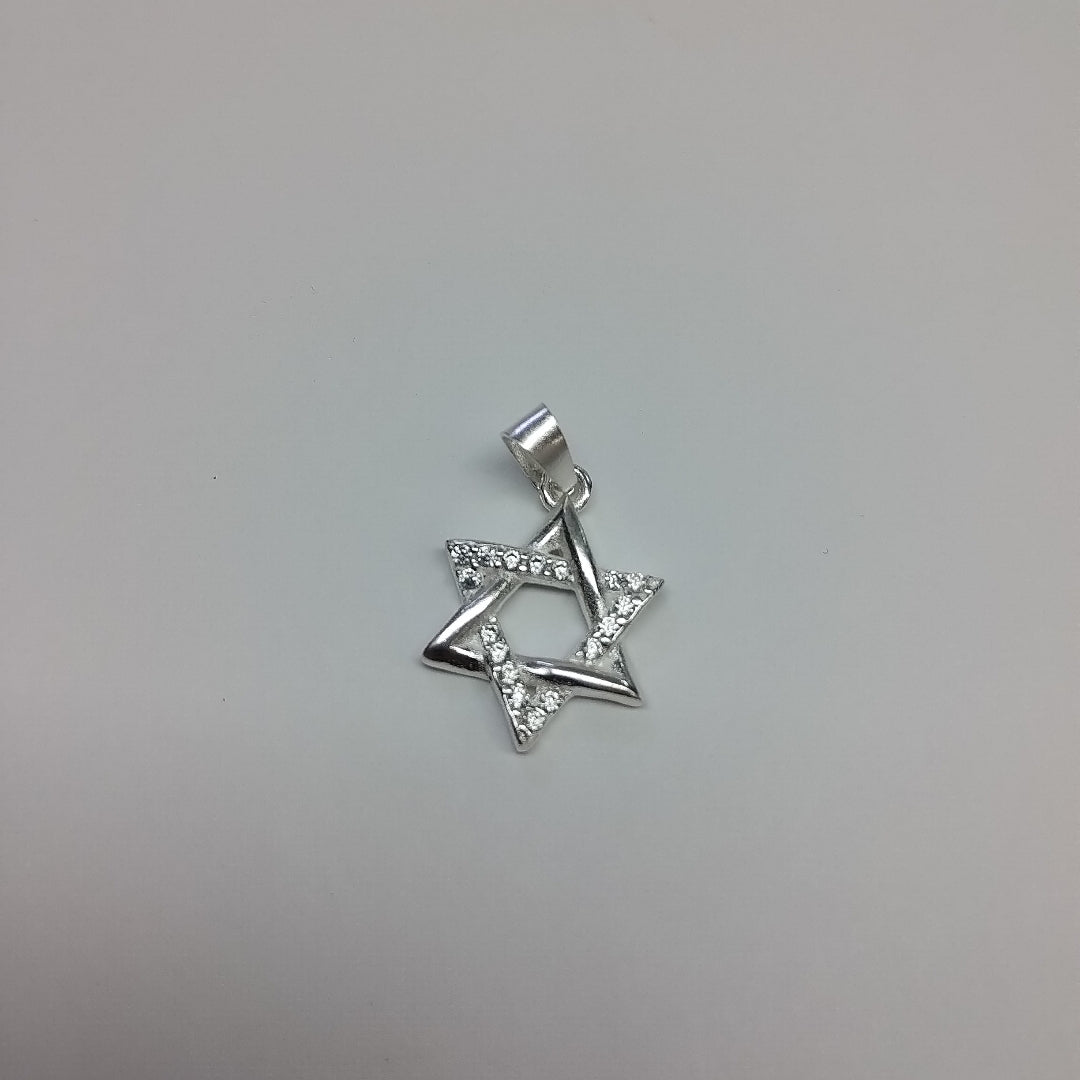 DIJE ESTRELLA DE DAVID C/CIRCONIAS PLATA .925 2.6 GR (NUEVO)