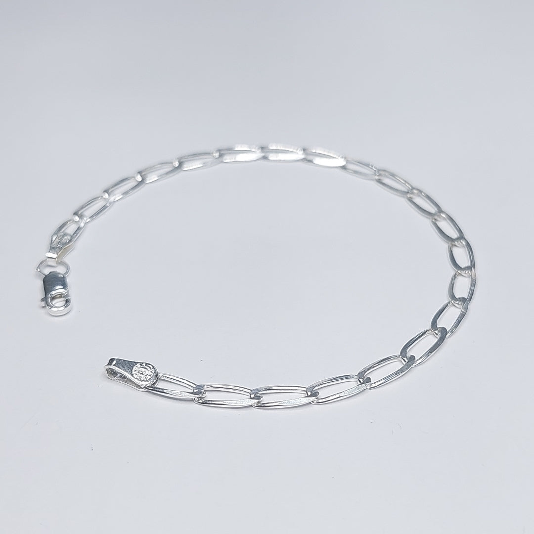 PULSERA TEJIDO ESLABONES PLATA .925 18 CM 3.7 GR (NUEVO)