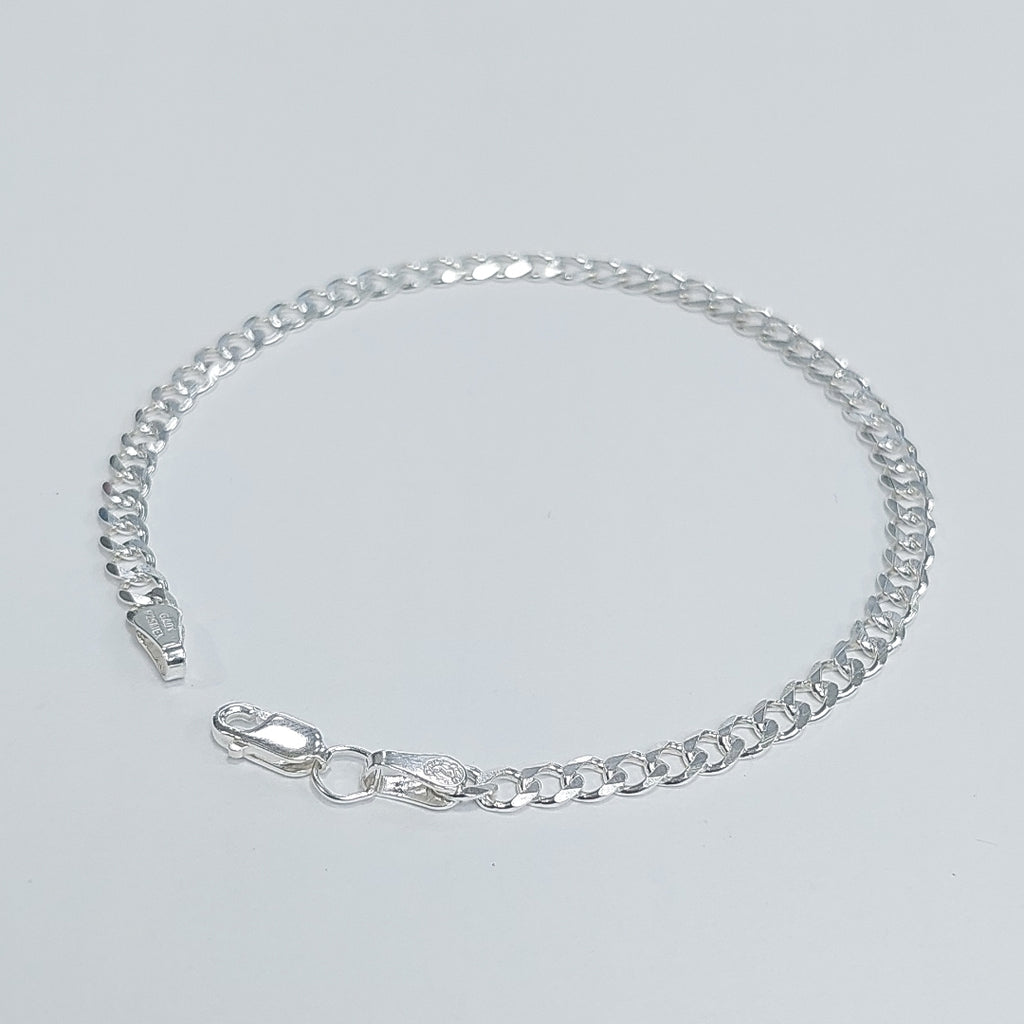 PULSERA TEJIDO BARBADA PLATA .925 21 CM 4.6 GR (NUEVO)