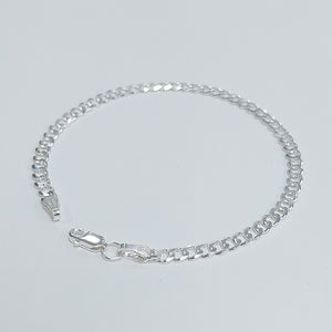 PULSERA TEJIDO BARBADA PLATA .925 21 CM 4.6 GR (NUEVO)