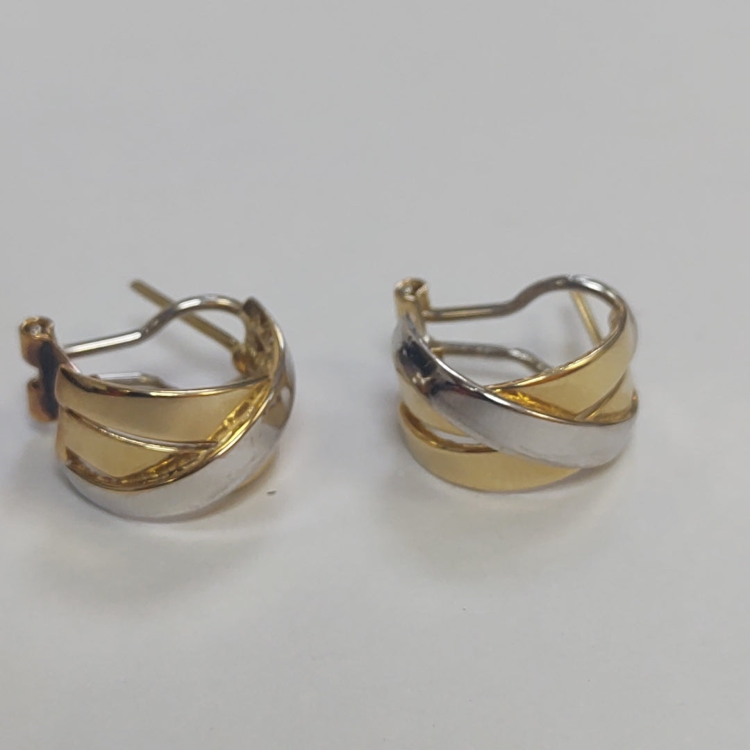 ARETES PAR ORO, ORO COMBINADO 14 K 4.6 GRMS (SEMINUEVO)