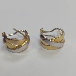 ARETES PAR ORO, ORO COMBINADO 14 K 4.6 GRMS (SEMINUEVO)
