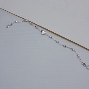 PULSERA TEJIDO CORAZON PLATA .925 18 CM 3.3 GR (NUEVO)