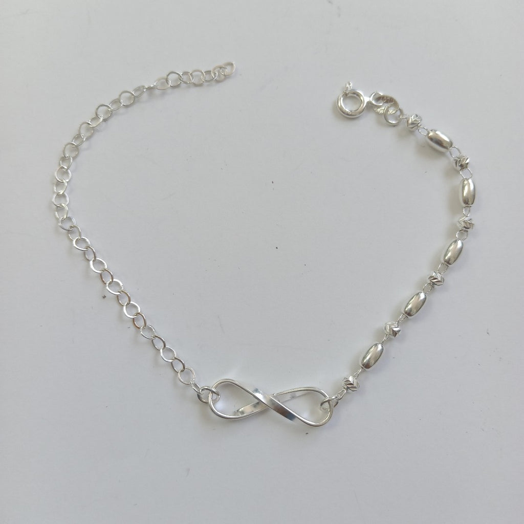 PULSERA TEJIDO INFINITO PLATA .925 18 CM 2.3 GR (NUEVO)
