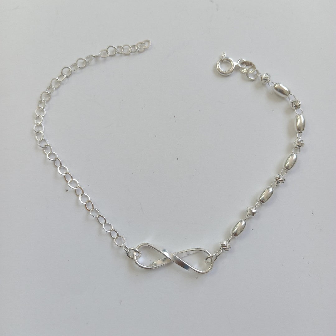 PULSERA TEJIDO INFINITO PLATA .925 18 CM 2.3 GR (NUEVO)
