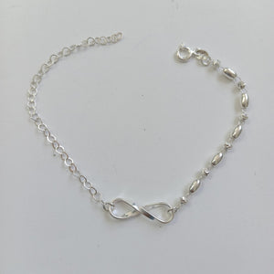 PULSERA TEJIDO INFINITO PLATA .925 18 CM 2.3 GR (NUEVO)
