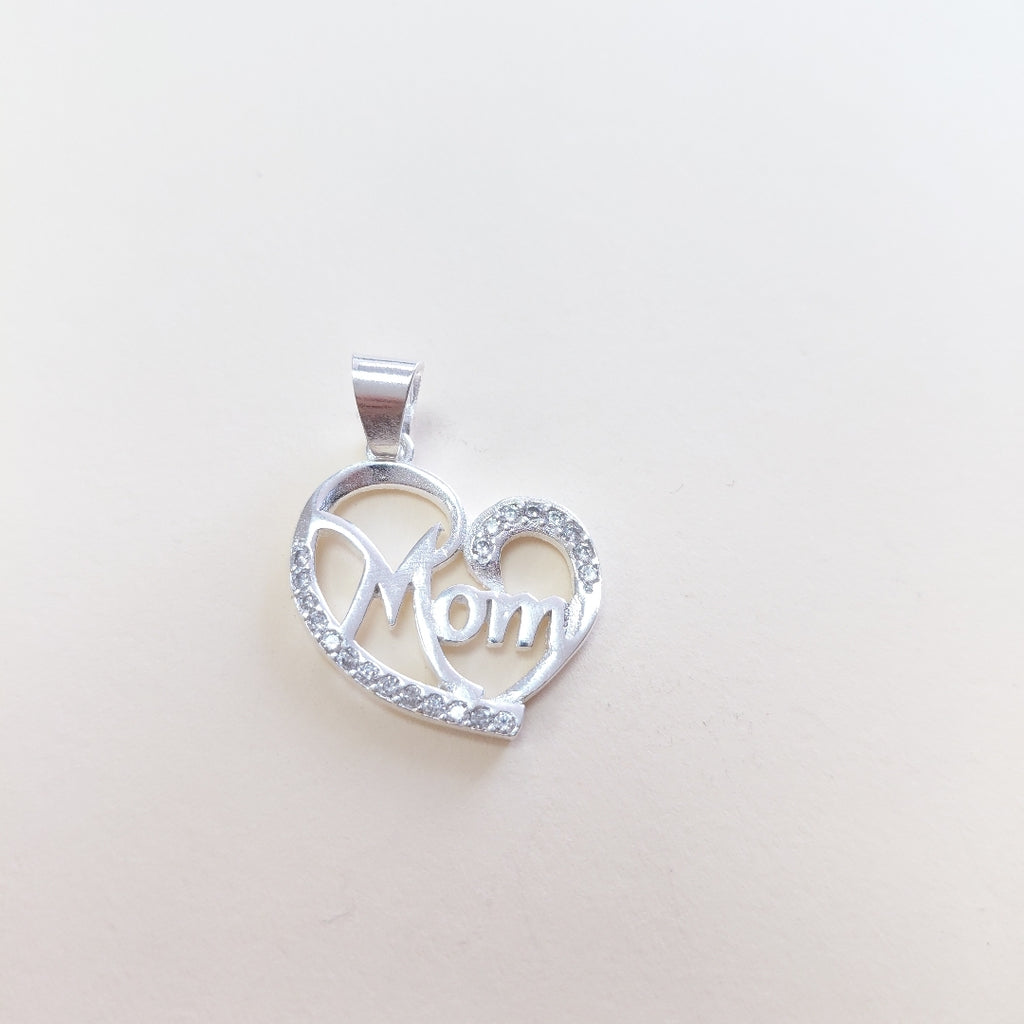 DIJE CORAZON C/CIRCONIAS PLATA .925 2.9 GR (NUEVO)