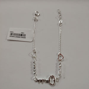 PULSERA TEJIDO LLAVE PLATA .925 18 CM 2.3 GR (NUEVO)